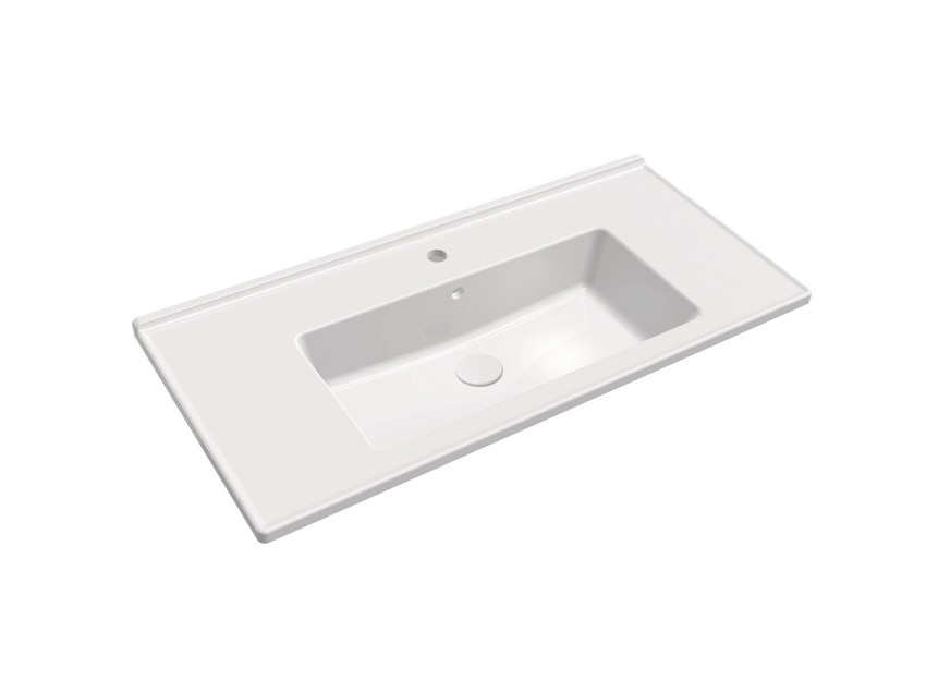 Etajerli Lavabo, LEONIS 100, parlak beyaz