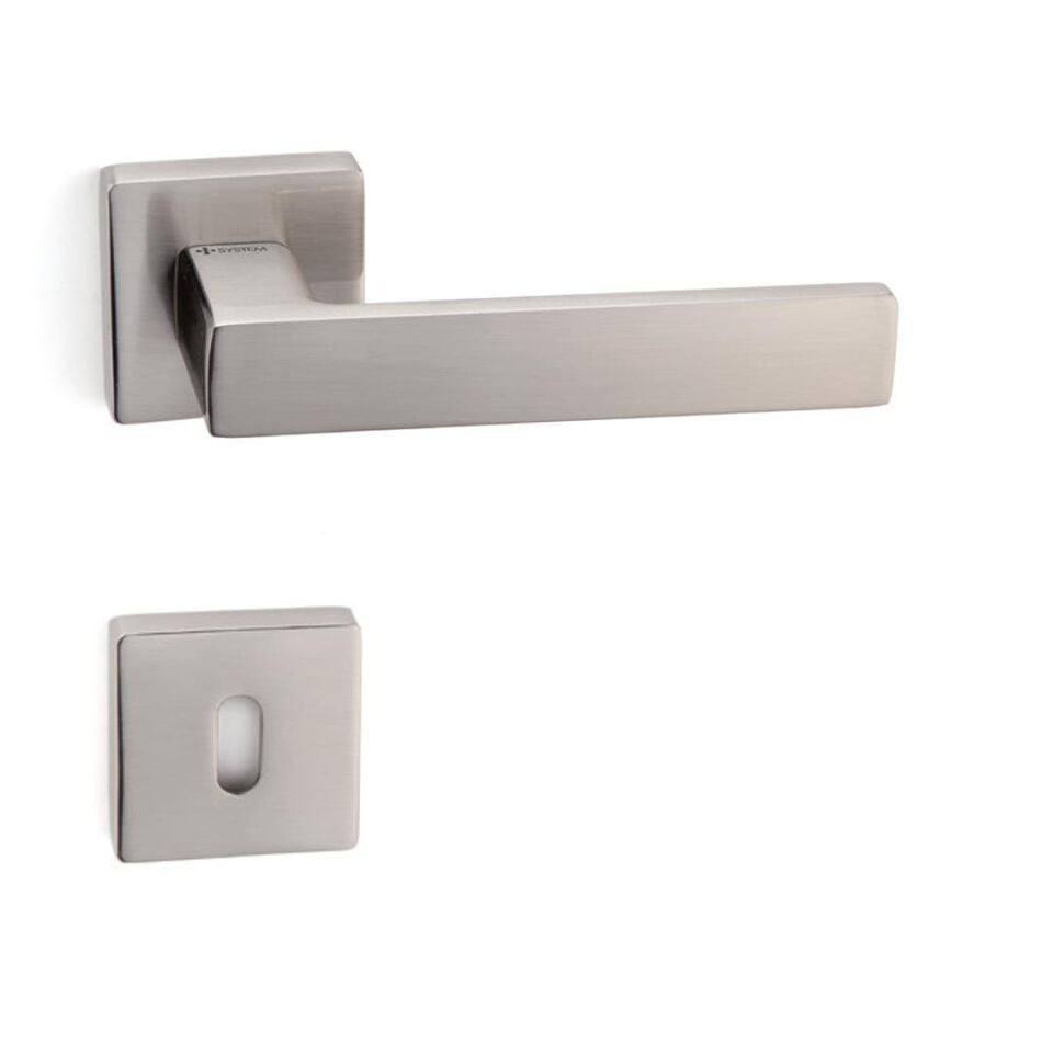 System FOSIL Rozetli Kapı Kolu Nikel Saten Renk (HA124RO11 NB)