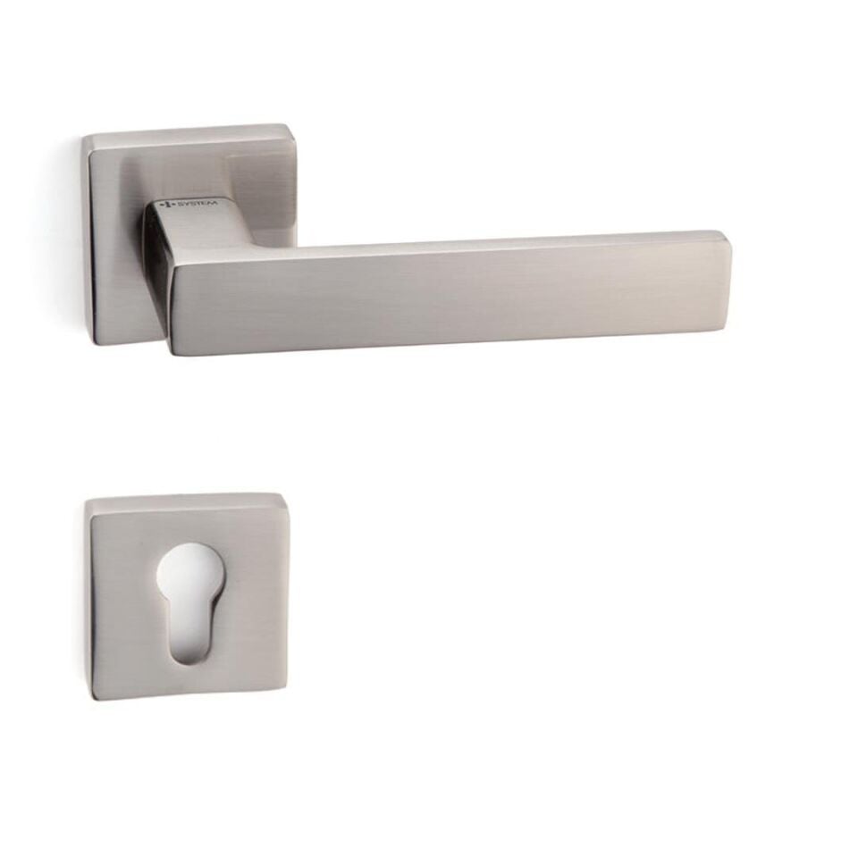 System FOSIL Rozetli Kapı Kolu Nikel Saten Renk (HA124RO11 NB)