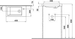 Mobilya Uyumlu Lavabo, MINIMAL, parlak beyaz