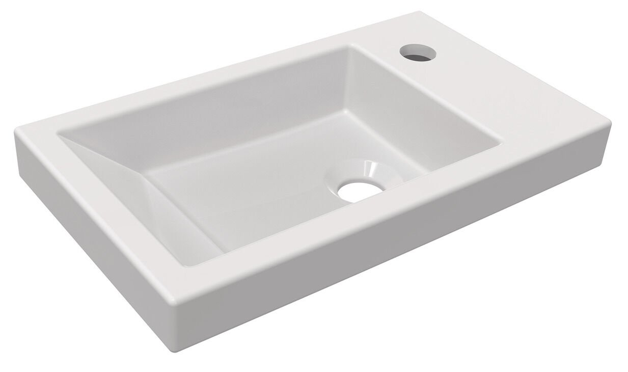 Mobilya Uyumlu Lavabo, MINIMAL, parlak beyaz