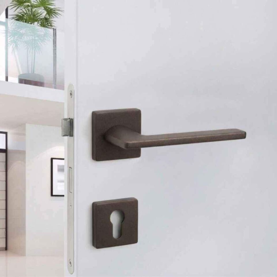 System SLIM Rozetli Kapı Kolu Kahverengi Renk (HA208RO11 AL13)