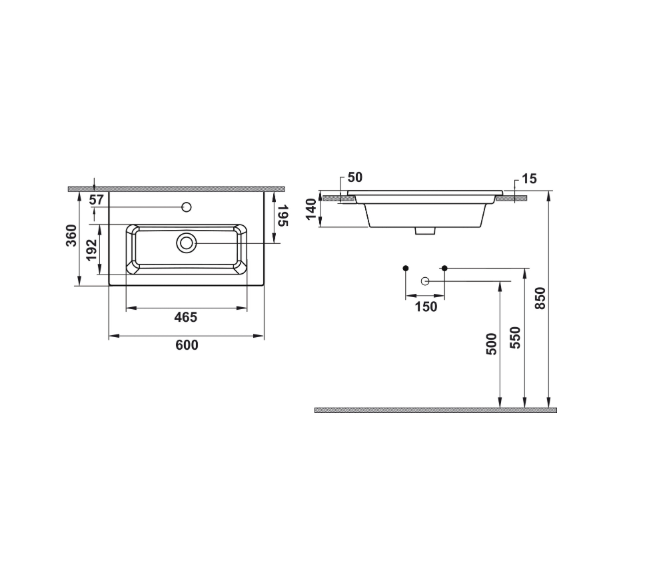 Etajerli Lavabo, SIGMA 60, parlak beyaz