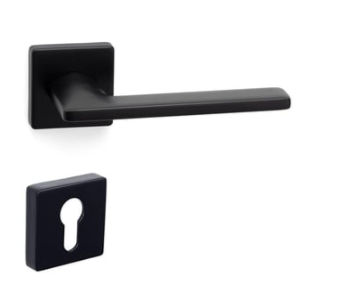 System SLIM Rozetli Kapı Kolu Siyah Renk (HA208RO11 AL6)