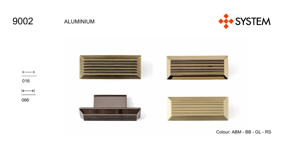 System 9002 Çizgili Gold Kulp 16 mm