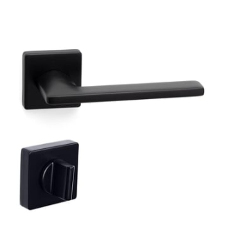 System SLIM Rozetli Kapı Kolu Siyah Renk (HA208RO11 AL6) WC
