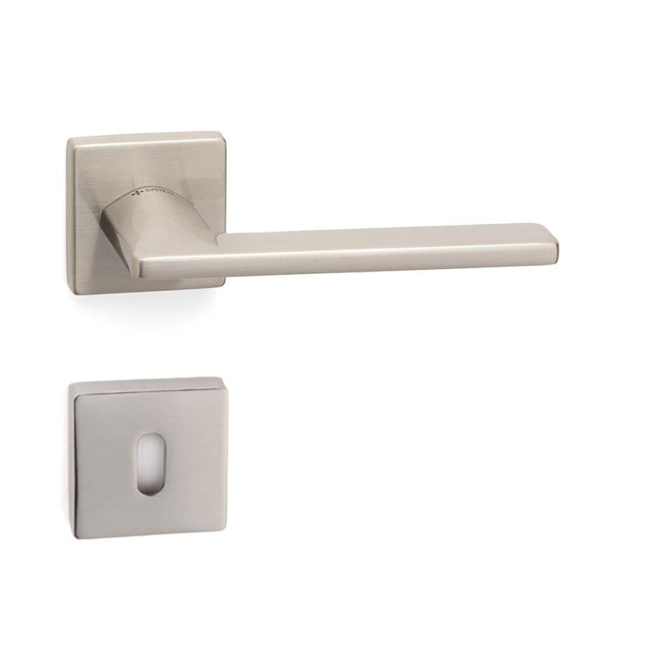 System SLIM Rozetli Kapı Kolu Nikel Saten Renk (HA208RO11 NB)