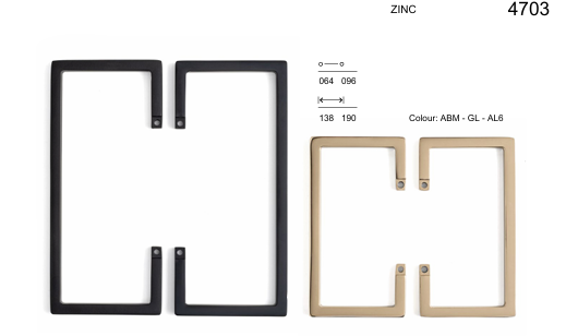 System 4703 Siyah Renk Alt Taban Yarım Kulp