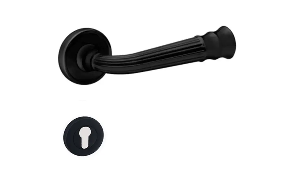 System DESPINA Rozetli Kapı Kolu Siyah Renk (HA132RO14 AL6)