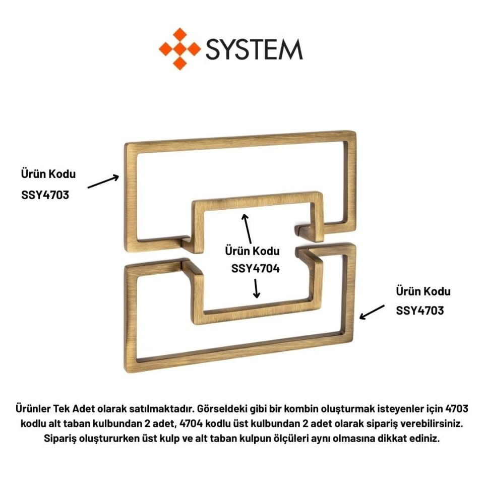 System 4704 Antik Renk Modern Yarım Kulp