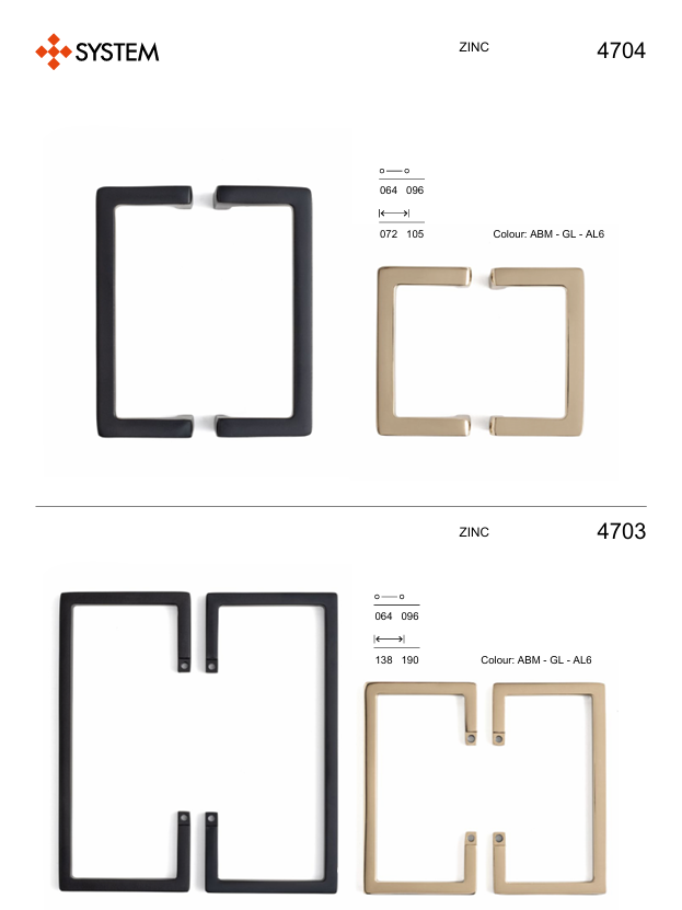 System 4704 Antik Renk Modern Yarım Kulp 96 mm (SY4704 0096 ABM)