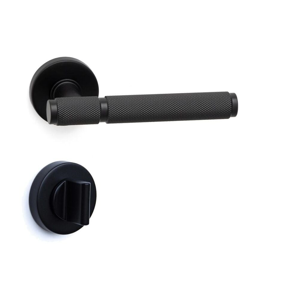 System PIXAR-T Rozetli Kapı Kolu Siyah Renk (HA214TRO12 AL6)