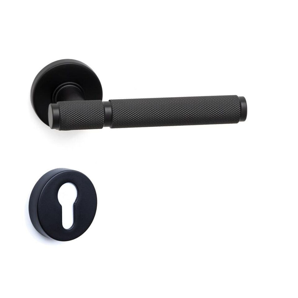 System PIXAR-T Rozetli Kapı Kolu Siyah Renk (HA214TRO12 AL6)