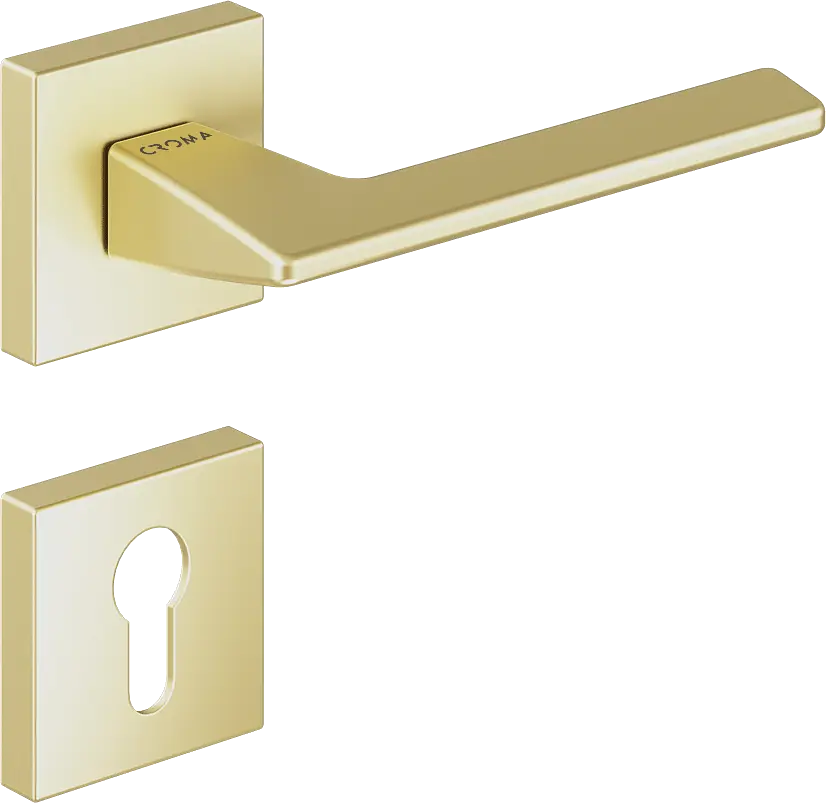 Çebi 1106-9186 Via-S Croma Kapı Kolu PC35 (Mat Pirinç) - Yale