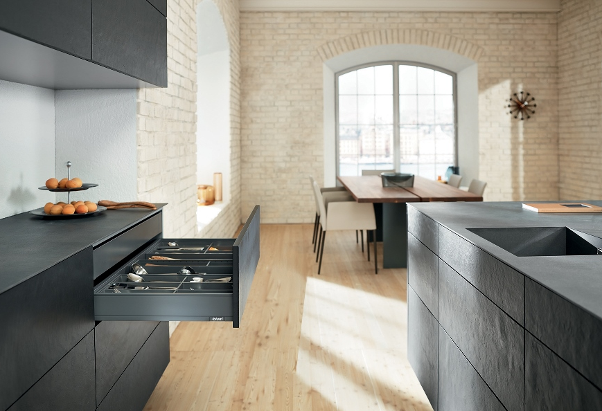 Blum Legrabox Pure M İç Çekmece 40 Kg Blumotion Orion Gri