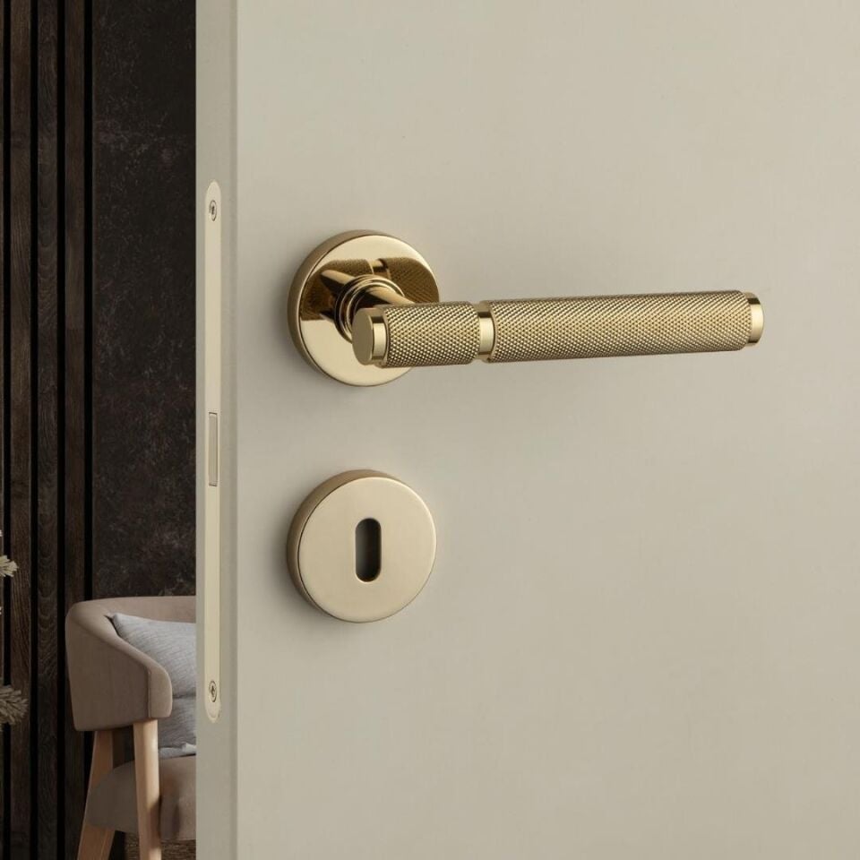 System PIXAR-T Rozetli Kapı Kolu Gold Renk (HA214TRO12 GL)