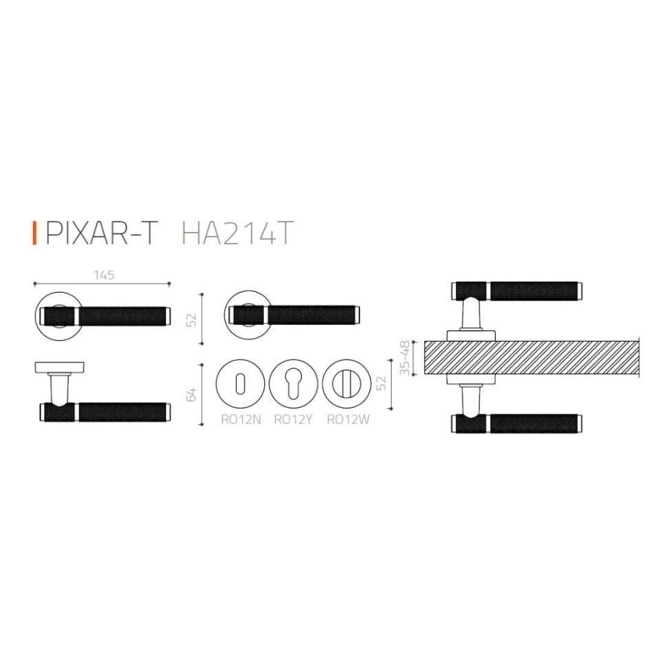 System PIXAR-T Rozetli Kapı Kolu Gold Renk (HA214TRO12 GL)