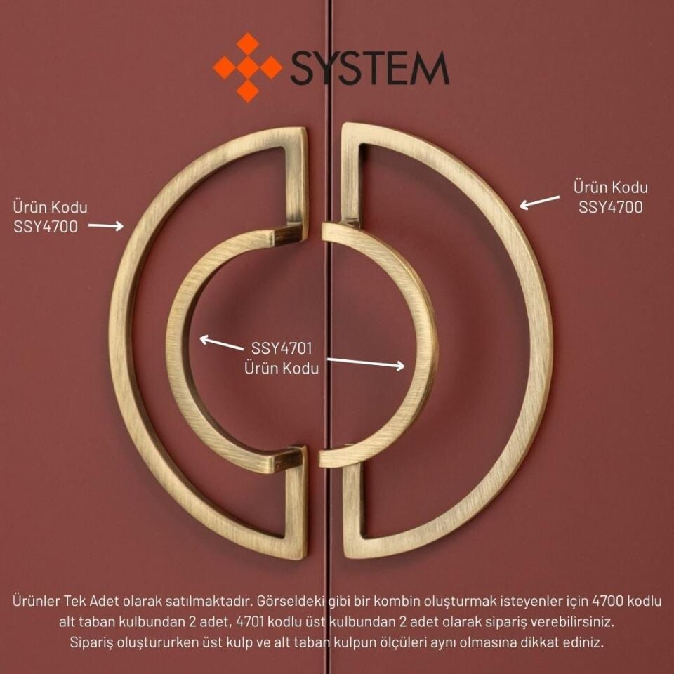 System 4701 Gold Renk Modern Yarım Kulp