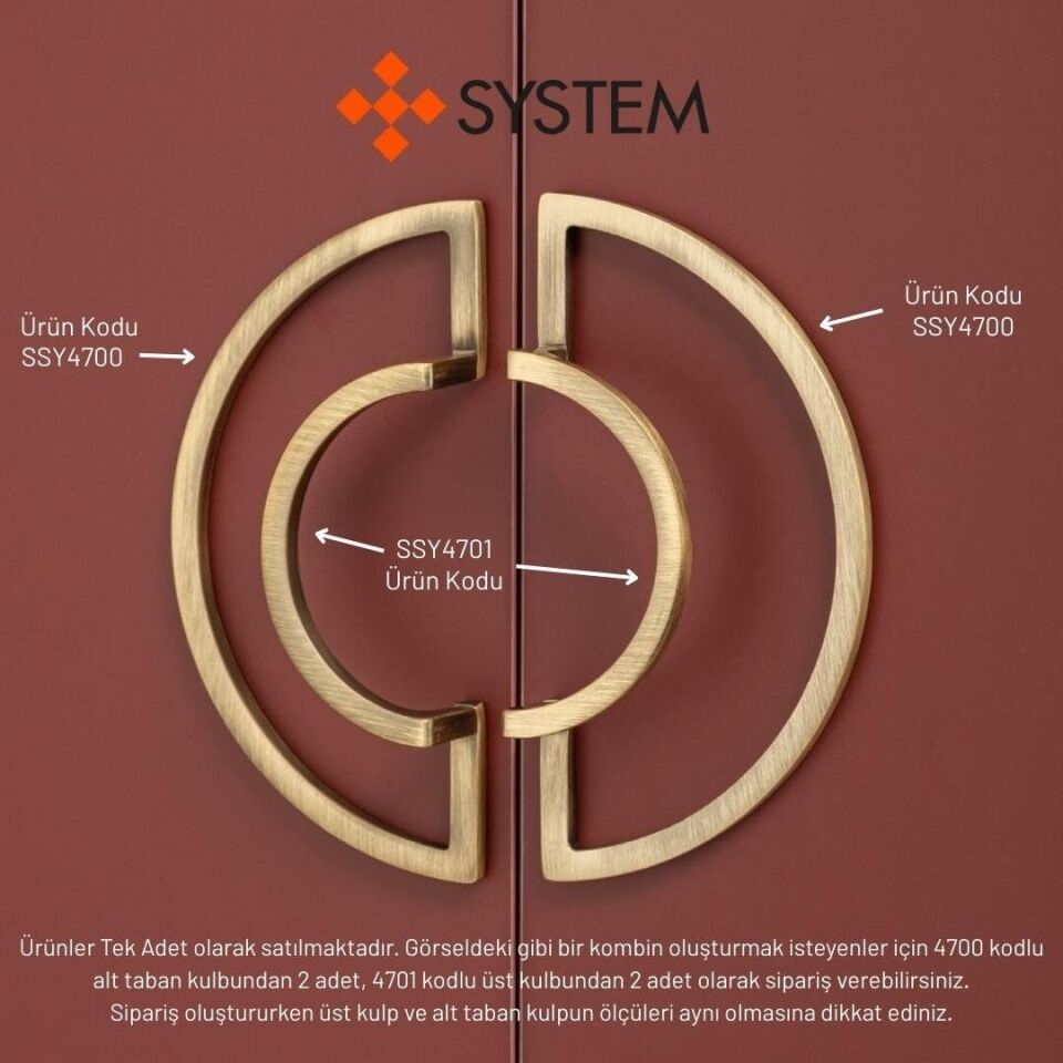 System 4701 Siyah Renk Modern Yarım Kulp