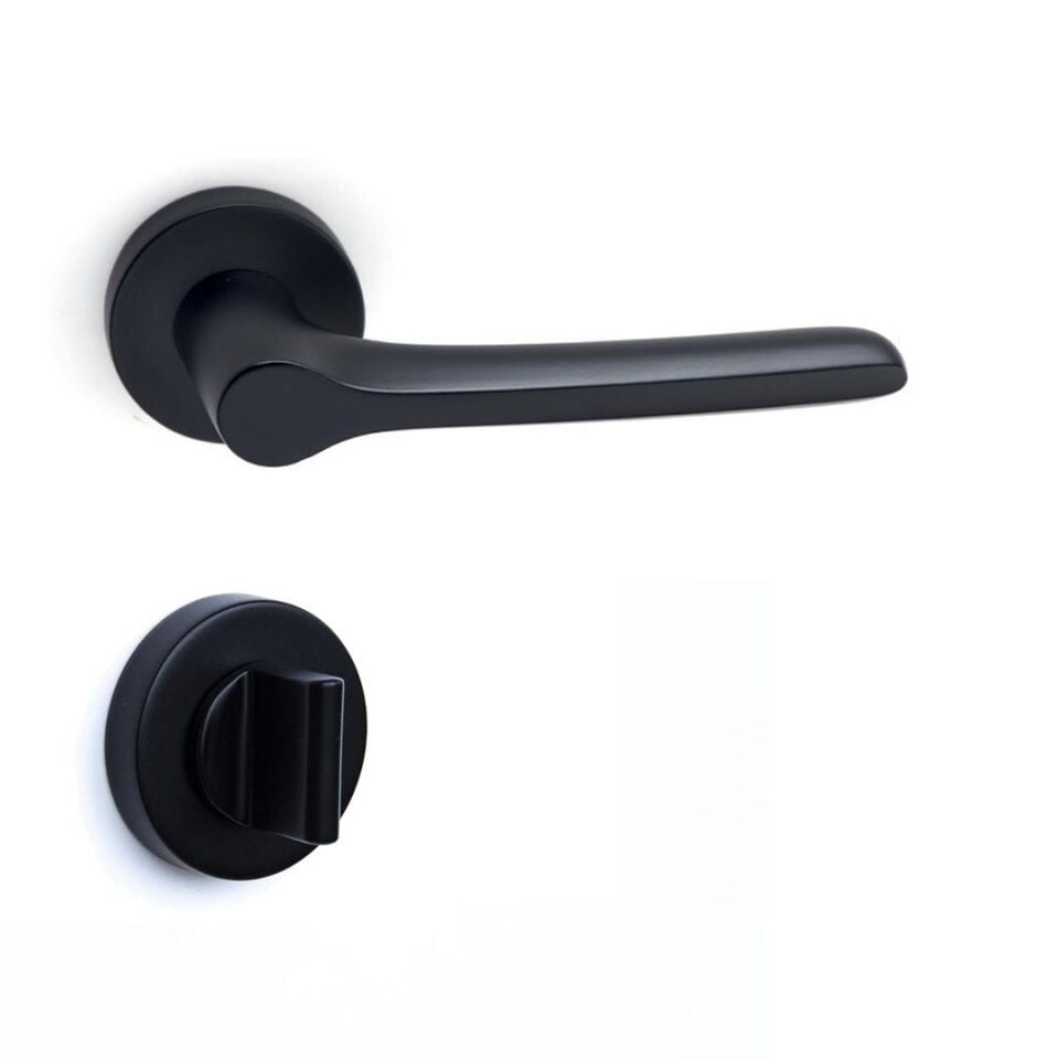 System METIS Rozetli Kapı Kolu Siyah Renk (HA174RO12 AL6)