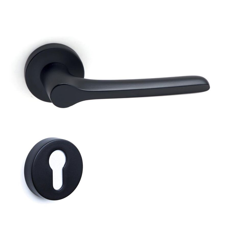 System METIS Rozetli Kapı Kolu Siyah Renk (HA174RO12 AL6)