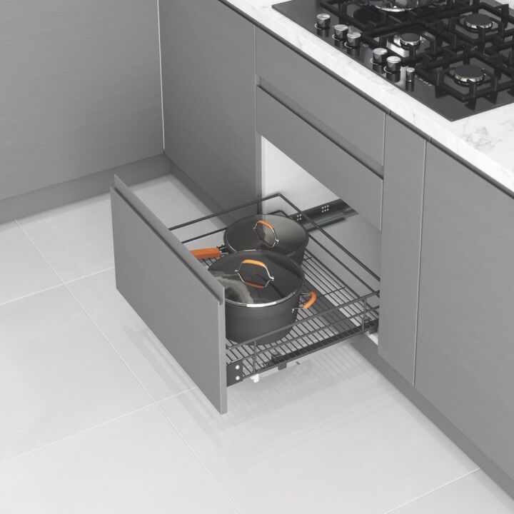 Kapağa Monte Çift Açılım Gizli Raylı Çekmece 350 mm