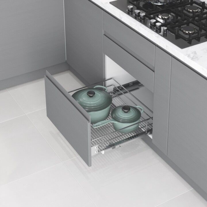 Kapağa Monte Çift Açılım Gizli Raylı Çekmece 350 mm