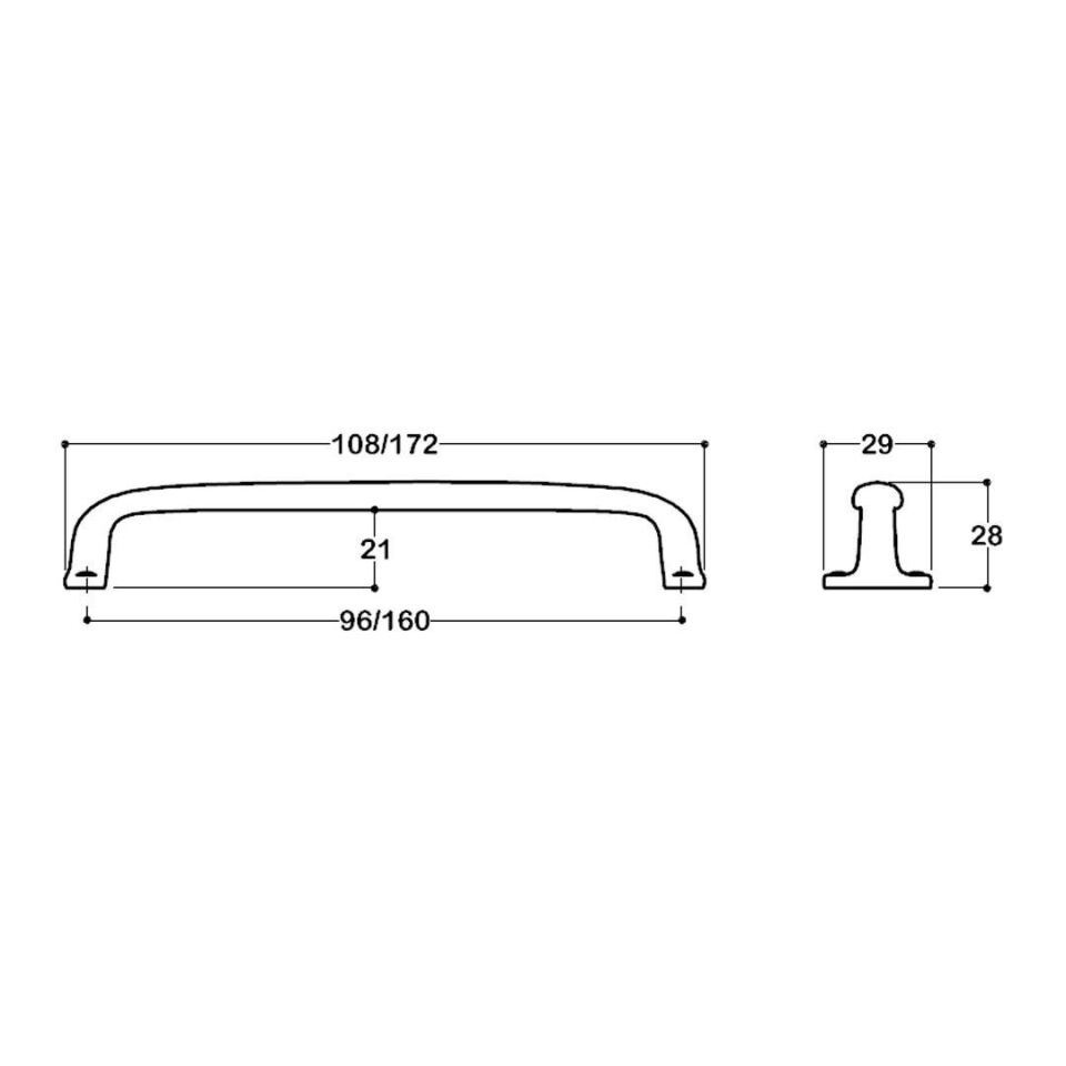 System 4595 Siyah Renk Klasik Kulp 160 mm (SY4595 0160 AL6)