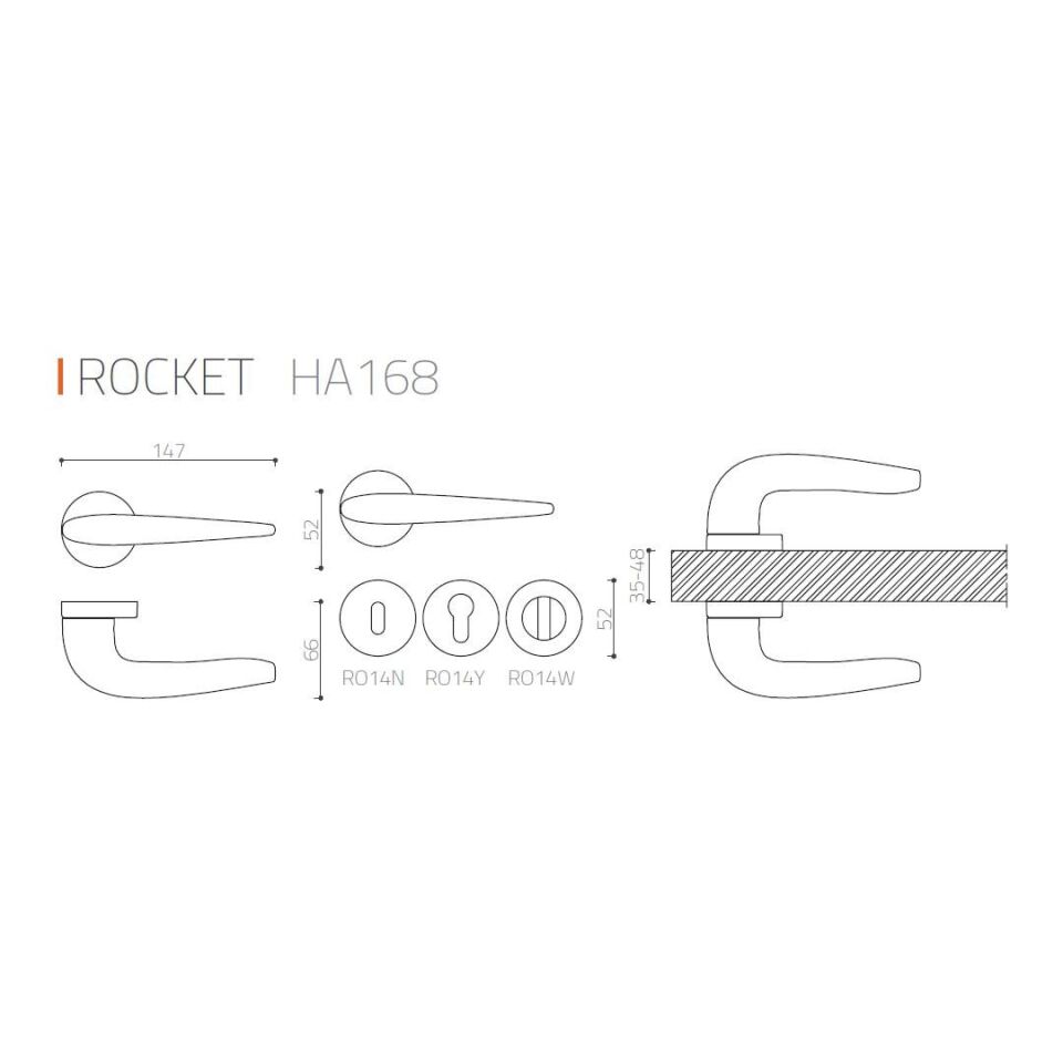 System ROCKET Rozetli Kapı Kolu Krom Renk (HA168RO12 CR)