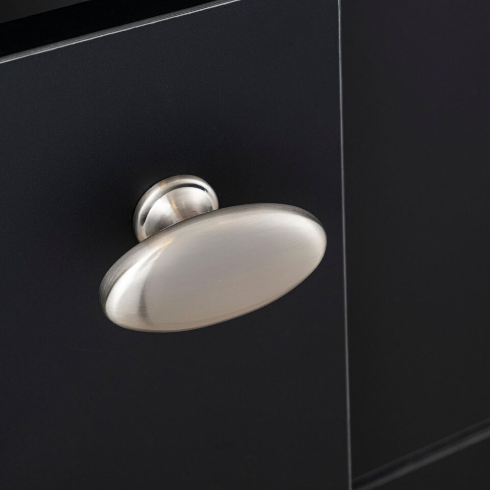 System 8 mm Saten Renk Tek Delikli Düğme Kulp (SY4322 0008 NB)