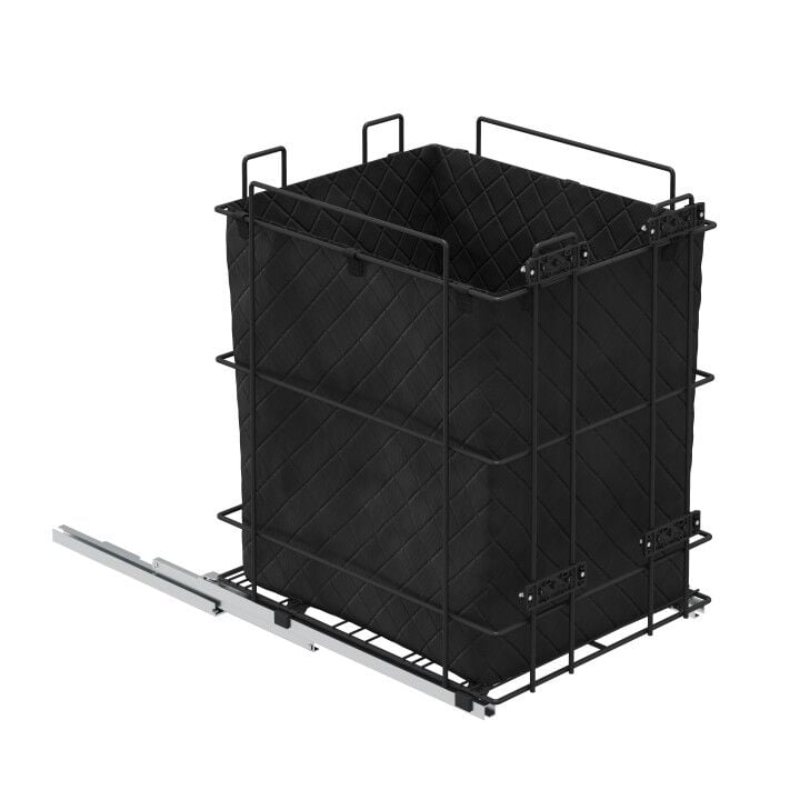 Gizli Raylı Çamaşır Sepeti 300 mm Antrasit - 400 mm
