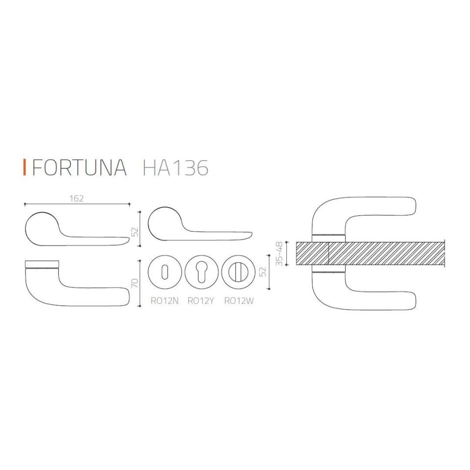 System FORTUNA Rozetli Kapı Kolu Nikel Saten Renk (HA136RO12 NB)