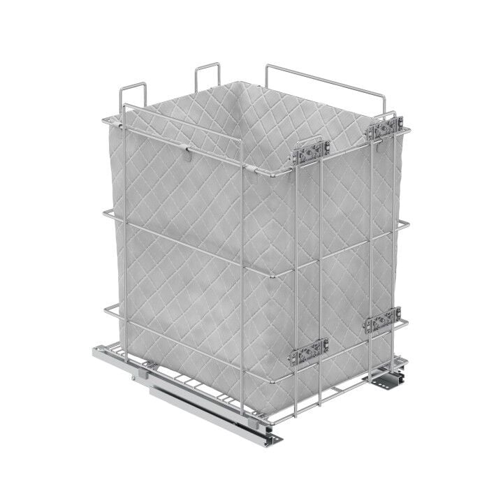 Gizli Raylı Çamaşır Sepeti 300 mm Krom - 450 mm