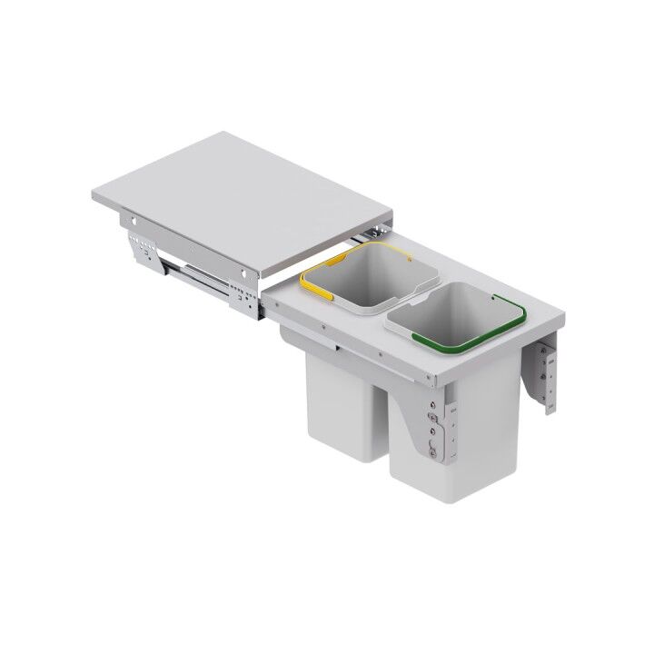 Kapağa Monte Çöp Kovası Frenli 400 mm Gri