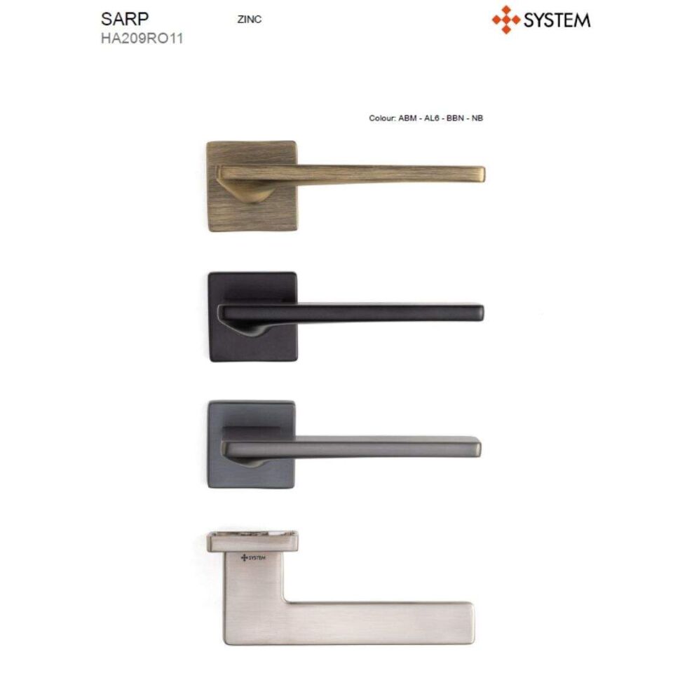 System SARP Rozetli Kapı Kolu Antik Renk (HA209RO11 ABM)