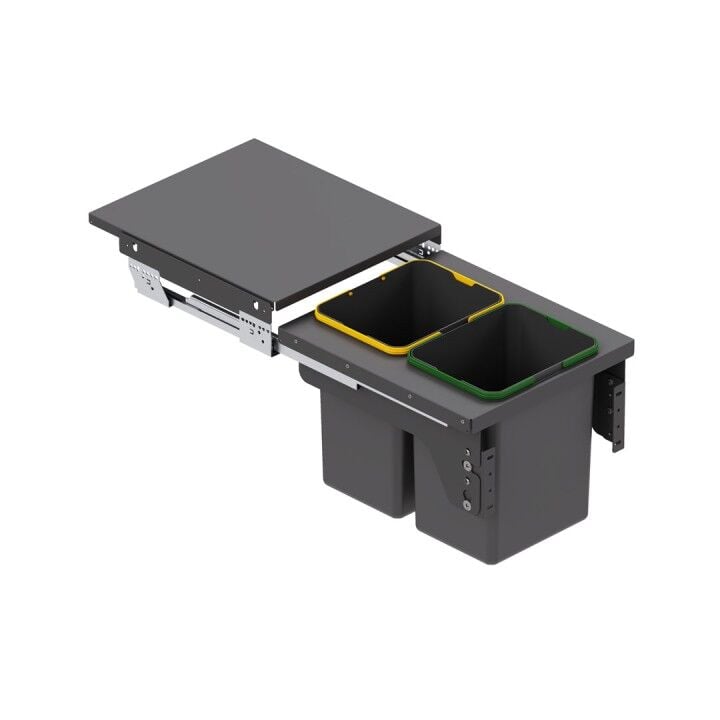 Kapağa Monte Çöp Kovası Frenli 450 mm