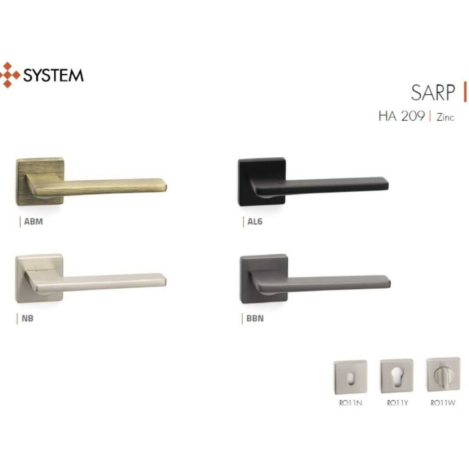 System SARP Rozetli Kapı Kolu Antik Renk (HA209RO11 ABM) WC