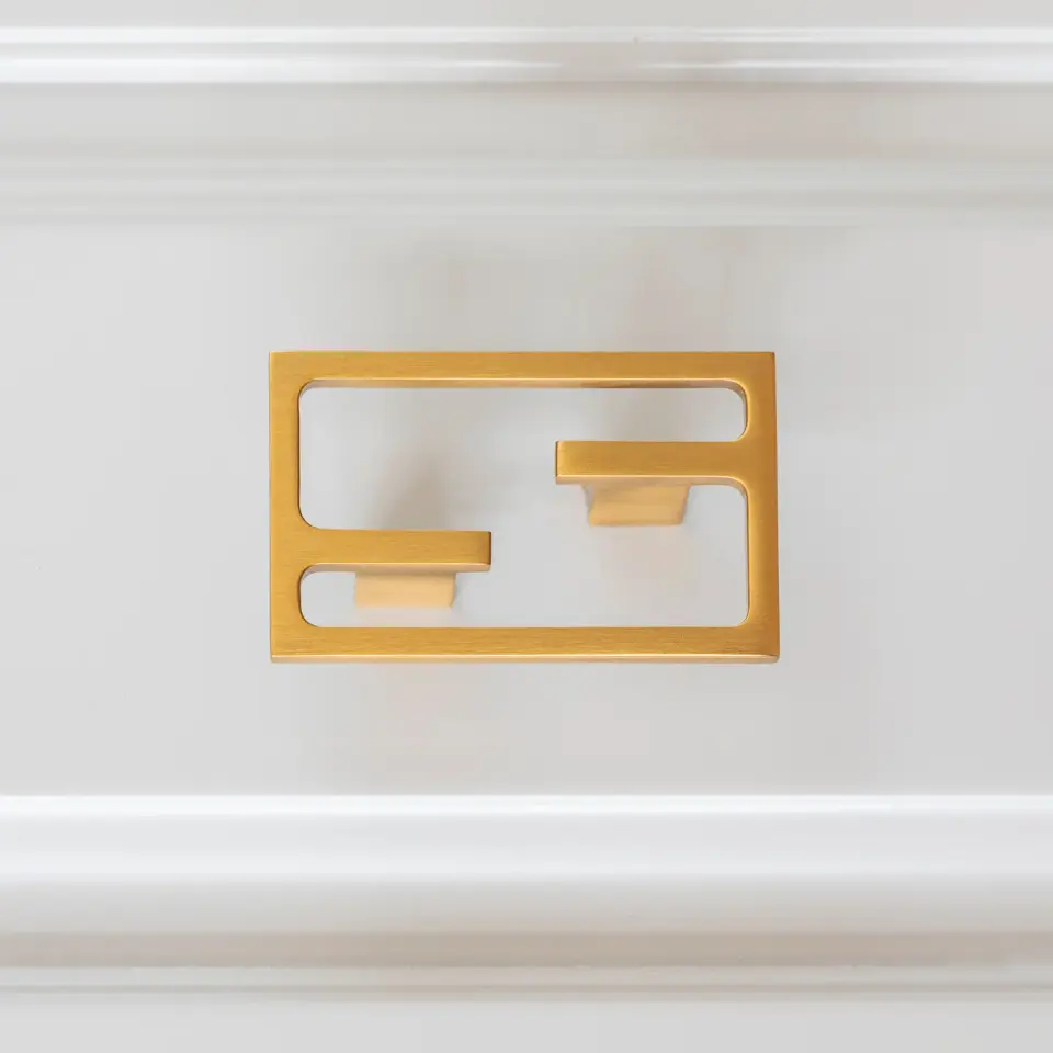 Vista D’oro Vogue Düğme Kulp Saten Altın