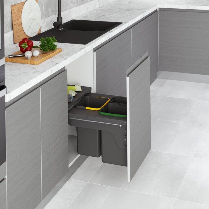 Kapağa Monte Çöp Kovası Frenli 500 mm