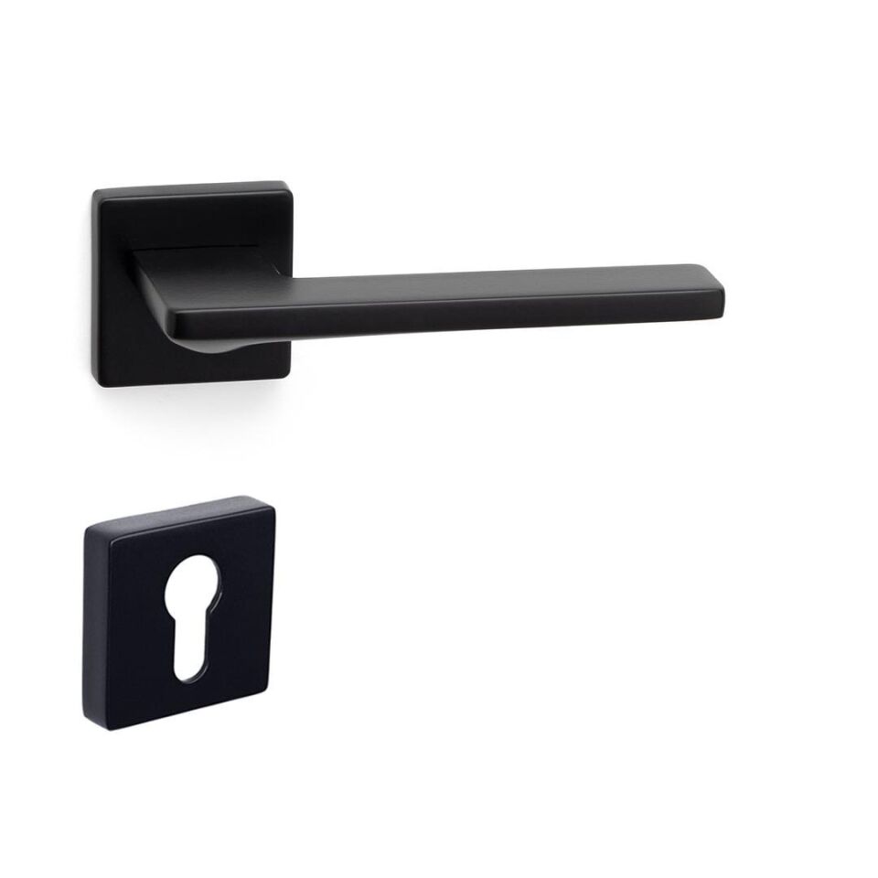 System SARP Rozetli Kapı Kolu Siyah Renk (HA209RO11 AL6)