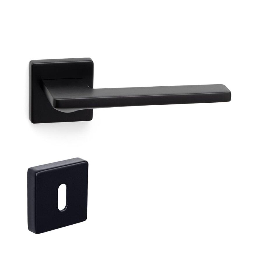 System SARP Rozetli Kapı Kolu Siyah Renk (HA209RO11 AL6)