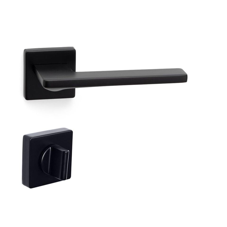 System SARP Rozetli Kapı Kolu Siyah Renk (HA209RO11 AL6)