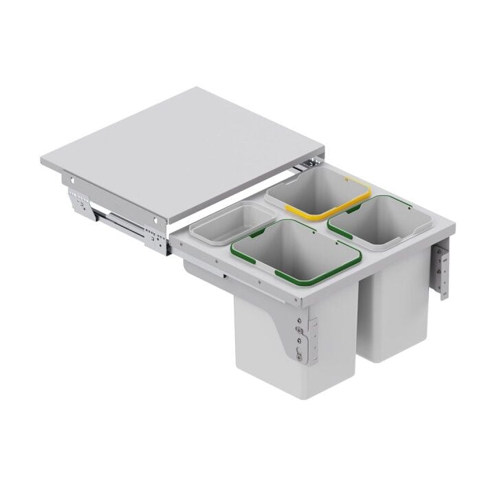 Kapağa Monte Çöp Kovası Frenli 600 mm