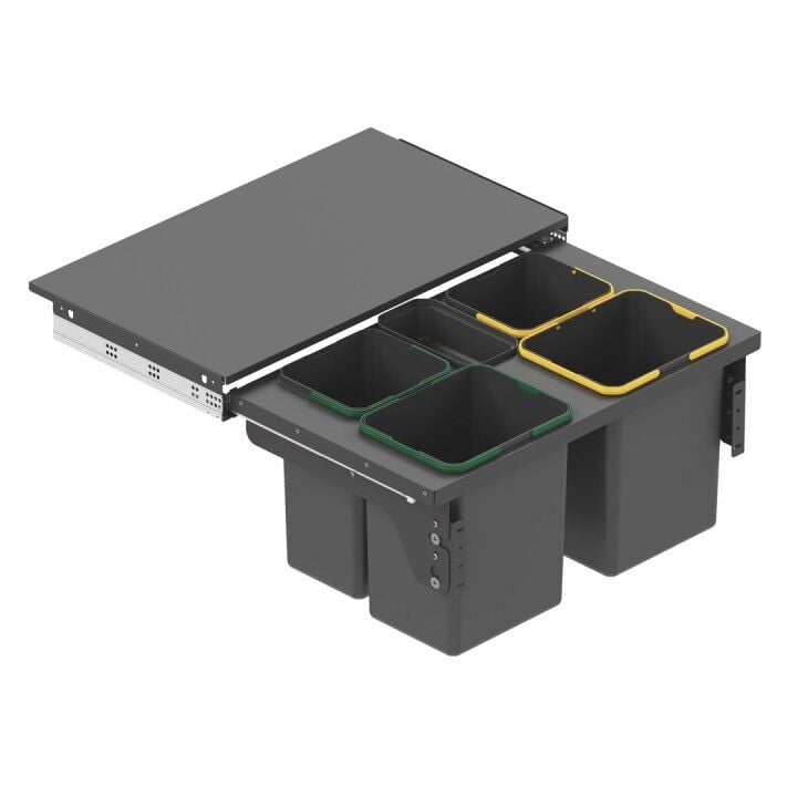 Kapağa Monte Çöp Kovası Frenli 800 mm