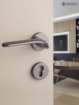 System PALMA Rozetli Kapı Kolu Füme Renk (HA154RO12 BBN) Yale