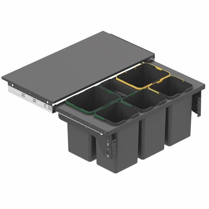 Kapağa Monte Çöp Kovası Frenli 900 mm