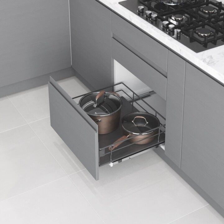 Ahşap Tablalı Kapağa Monte Çift Açılım Gizli Raylı Çekmece 350 mm