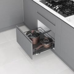 Ahşap Tablalı Kapağa Monte Çift Açılım Gizli Raylı Çekmece