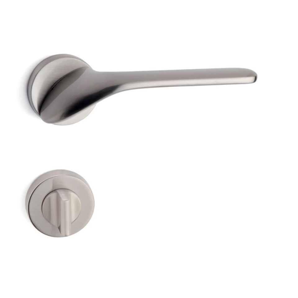 System PALMA Rozetli Kapı Kolu Nikel Saten Renk (HA154RO12 NB) WC