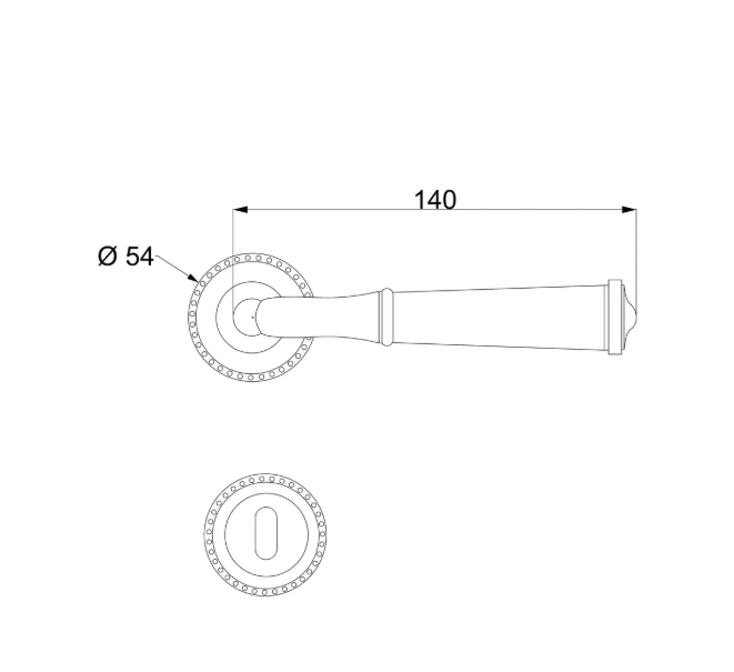 Louvre Rozetli Kapı Kolu Sarı Oksit
